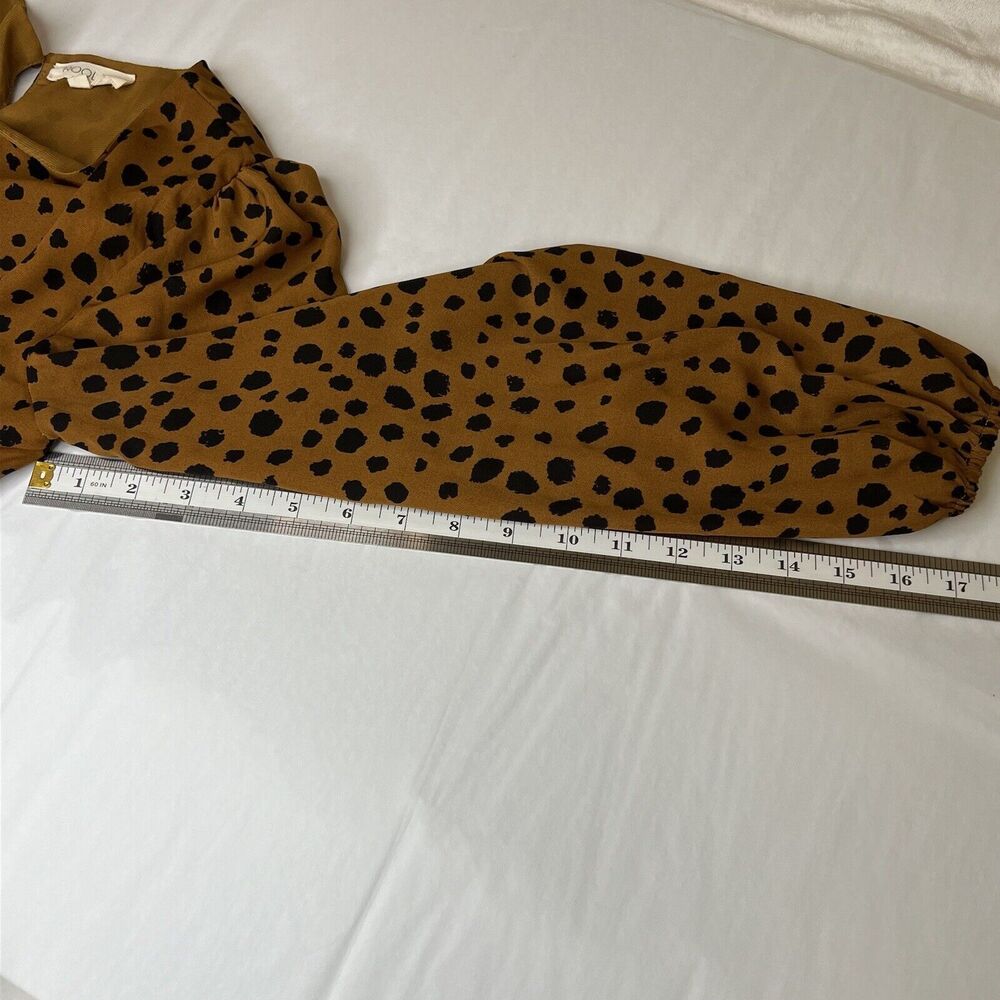 Roulee Oversized Balloon‎ Sleeve Orange Black Dots MIDI Tiered Dress Small** - Picture 15 of 15